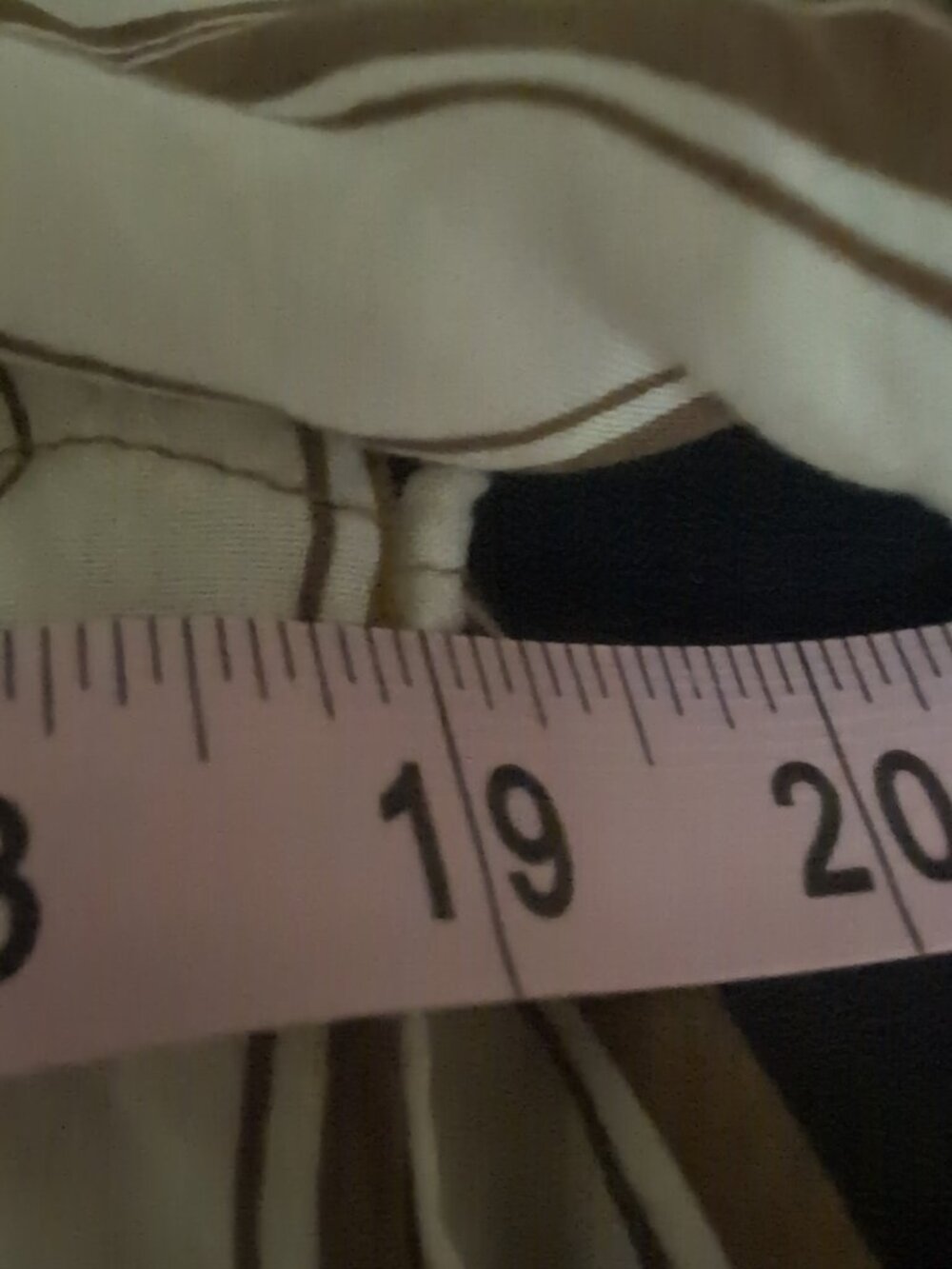 RSQ Shirt Mens M Brown White Shirt Sleeve Button Up Striped Collared Rayon - Picture 6 of 7